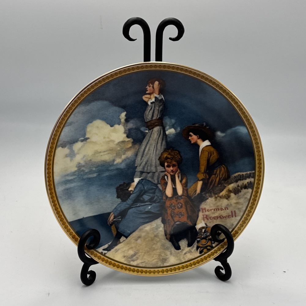 Waiting on the Shore by Norman Rockwell Limited Edition Plate